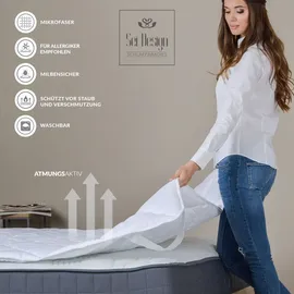 sei Design Luxus Matrazenschoner – Hygienische Komfortauflage mit Polsterung 160x200 mit 4 Gummibände