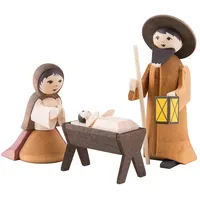 Ulmik Heilige Familie 3-teilig gebeizt - 7 cm