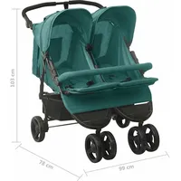 vidaXL Geschwisterwagen grün 10246
