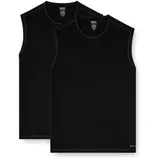 Diesel Herren Tank Tops, 2er Pack - TOM-UTL, Baumwolle, einfarbig Schwarz L