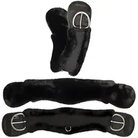 Equinate Western Mondgurt anatomisch mit synthetischem Lammfell 65 cm Schwarz