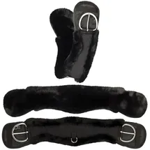 Equinate Western Mondgurt anatomisch mit synthetischem Lammfell 65 cm Schwarz