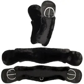 Equinate Western Mondgurt anatomisch mit synthetischem Lammfell 65 cm Schwarz