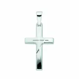 Kettenanhänger ADELIA ́S "Kreuzanhänger 585 Weißgold ( 14K )", silber, Schmuckanhänger, Damen, Gold, Kettenanhänger, Goldanhänger Kreuz