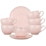 SELTMANN WEIDEN Amina Kaffeetassen mit Untertassen 250 ml 6er-Set Rosé