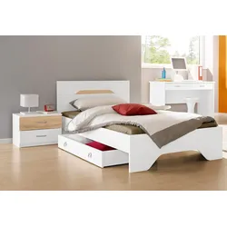 Futonbett RAUCH "Noosa", weiß (weiß, struktureichefarben hell), B:105cm H:79cm L:206cm, Betten