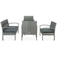 vidaXL Garten-Lounge-Set 5-tlg. grau