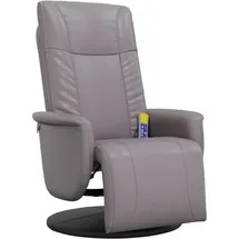 vidaXL Massagesessel mit Fußteil Kunstleder 90 x 105 x 90 cm Grau drehbar