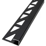 Dalsys Fliesenschiene Aluminium 2,5m x 10mm Eckprofil Schwarz