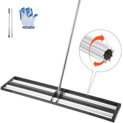 VEVOR Rasenrakel 213cm Stiel Nivellierrechen Levelingrake Rasenpflege 254x1219mm