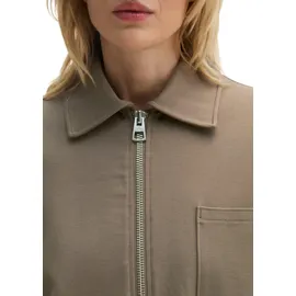 Marc O'Polo Sweatjacke MARC O'POLO "aus Punto di Roma-Jersey", Damen, Gr. XL, chalky braun, Obermaterial: 67% Viskose, 28% Polyamid, 5% Elasthan, unifarben, loose fit, Sweatjacken Sweatjacke