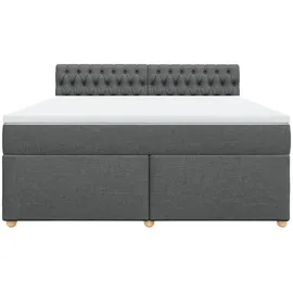 vidaXL Boxspringbett 180 x 200 cm Dunkelgrau