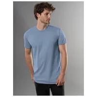 Trigema T Shirt für Herren » Slim Fit T-Shirt aus DELUXE Baumwolle«, (1 tlg.), Gr. M, pearl-blue, - 637201