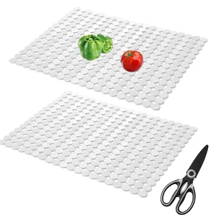 Spülbeckeneinlage, 2 Stück Spülbeckenmatte, 30 x 40 cm Spülmatte, PET Zuschneidbar Spülbeckeneinlage, Abtropfmatte, Blanco Spüle Zubehör, Mit Schere, Für Keramik/Edelstahl Spülen (Transparente)