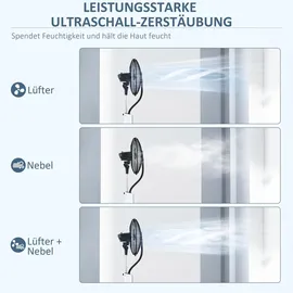 Homcom 125 cm Standventilator Schwarz