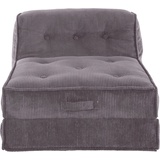 INOSIGN Sessel »Pia«, Loungesessel aus Cord, in 2 Größen, mit Schlaffunktion, Pouf-Funktion. grau