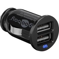 Goobay Dual USB-Autoladegerät, Mobilgerät Fahrzeugzubehör, Schwarz