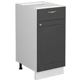 Vicco Midischrank Fame-Line, 40 x 81.6 cm ohne Arbeitsplatte, Anthrazit-Gold/Weiß - Grau