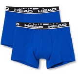 Head Herren Boxershort, 2er Pack Basic, Baumwoll Stretch, einfarbig Blau/Schwarz S
