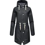 Navahoo Damen wasserdichte Übergangsjacke Regenjacke Flower of Ocean Navy Gr. M - M
