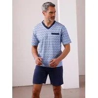  Shorty, Herren, Gr. 56/58, bleu, nachtblau, 100% Baumwolle, Homewear-Sets