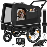 Tectake tectake® Hundeanhänger, 3in1 multifunktional, gefedert, Belastbarkeit 40 kg, 240 Liter, inklusive Reflektoren, Leine und Warnfahne
