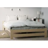 home collective Holzbett 140 x 200 cm Braun