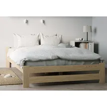 home collective Holzbett 140 x 200 cm Braun