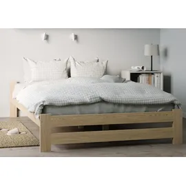 home collective Holzbett 140 x 200 cm Braun