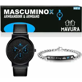 MAVURA MASCUMINOX Armbanduhr Armband Set Herren Elegant Luxus Business Uhr Geschenk