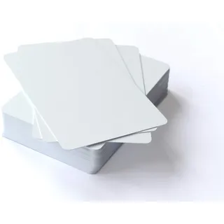 Blanko Karten 54 Stück – DIY 59x91 mm – Unbedruckt & beschreibbar – für eigene Kartenspiele, Lernkarten, Memory, Flashcards etc. (Spielkarten aus 100% Kunststoff)