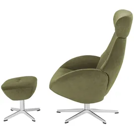 Sofa.de Fernsehsessel Globe Mikrofaser 79 x 111 x 84 cm Grün drehbar
