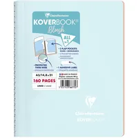 Clairefontaine 366772C Spiralblock Koverbook Blush, DIN A5, 14,8 x 21cm, 80 Blatt, liniert, 1 Stück, Eisblau / Korallenrot