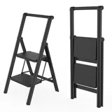 ROSEJANE klappbare 2-stufige mit Handlauf Trittleiter belastbar bis 270 kg