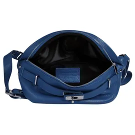 Samantha look Gürteltasche echt Leder, Made in Italy, blau