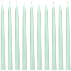 PartyDeco 10 Stabkerzen 24cm - Leuchterkerzen Tafelkerzen Spitzkerzen Dekokerzen Kerzen für Geburtstag Hochzeit Verlobung Geburt Babyparty Party Deko Mint Matt