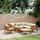 vidaXL 8-tlg. Garten-Lounge-Set mit Creme Kissen Akazie beige/weiß