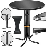 Kesser Bistrotisch klappbar Ø 80 cm Schwarz
