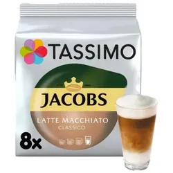 Kaffeekapseln Tassimo Latte Macchiato Classico (kompatibel mit Bosch Tassimo Kapselmaschinen), 8+8 Stk.