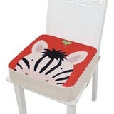 Chickwin Sitzerhöhung Stuhl Kind, Waschbar Baby Tragbar Sitzkissen Kinder Tragbares Boostersitze Verstellbar Zerlegbar Kleinkind Sitzerhöhung Kissen für Esstisch Reise (Zebra,40x40x10cm)