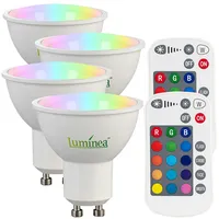 Luminea LED-Spot 4er Set 4,8 W GU10 RGBW 400 lm