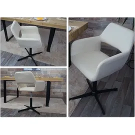 Mendler Esszimmerstuhl HWC-A50 IV Kunstleder creme schwarz