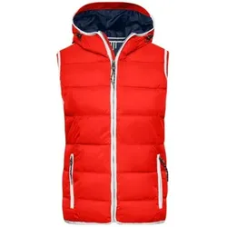 Damenweste maritim JN1075, rot/weiß, Größe XL - rot/weiß - XL
