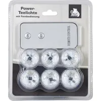 Flammenlose LED Teelichter Set 6er inkl. Fernbedienung warmweiß 2cm Höhe NEU