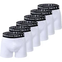 JACK & JONES Jack & Jones, Herren Unterhosen, Boxershort Casual Stretch, Weiss, S