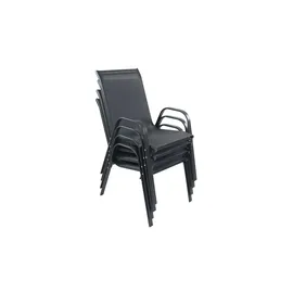 VCM Gartenstuhl 4er Set stapelbar 56 x 73 x 89 cm grau