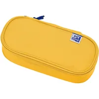 Oxford Federmäppchen für Mädchen und Jungen, oval, mit Stiftehalter, langlebig, gelb