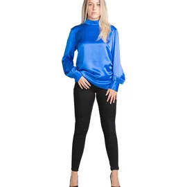 Posh Gear Seidenbluse Satinoseta Blau L