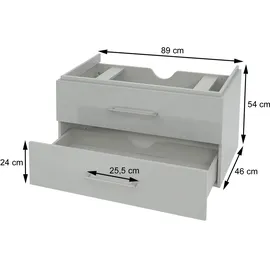 Mendler Premium Waschbeckenunterschrank HWC-D16, Waschtischunterschrank Waschtisch Badmöbel, hochglanz 90cm ~ weiß