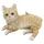 Bambelaa! Katze Figur Garten Skulptur Deko Gartenfigur Polyresin Für Außen und Innen Liegend Beige ca. 15,5 × 10 × 8 cm